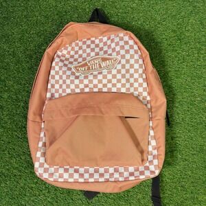 Vans Checkered Peach Backpack Women's Skate Bag School‎ Laptop Bookbag Streetwe